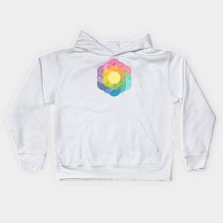 Rainbow Color Palette Flower of Life Kids Hoodie